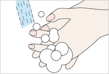 Wash your hands with soap until clean and then remove the contact lenses